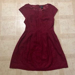 Wine Lace Dress